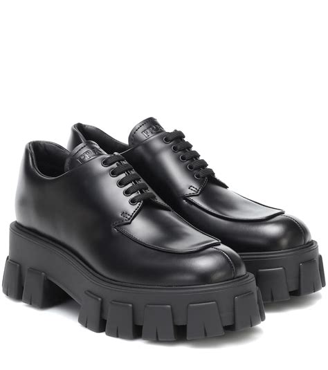 prada monolith leather brogues|prada monolith shoes.